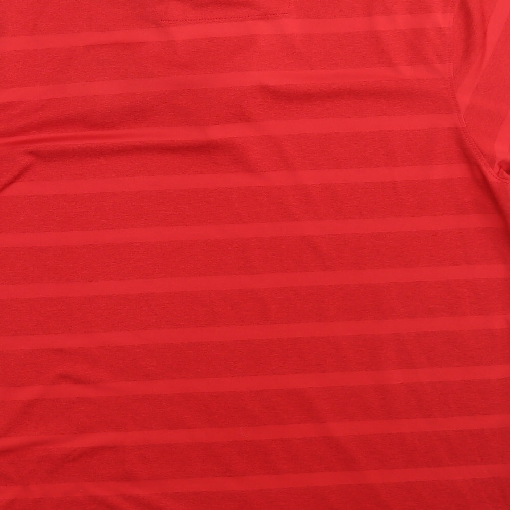 Murray Mens Red Striped   Polo Size M  - SILLOTH ON SOLVAY GOLF CLUB