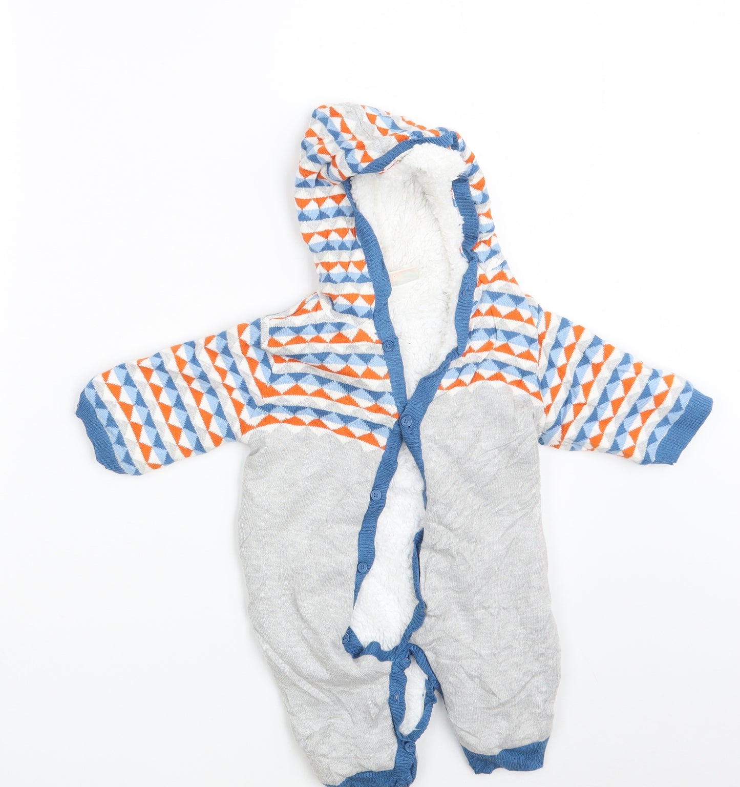 Lily & Jack Baby Grey Argyle/Diamond  Romper One-Piece Size 3-6 Months