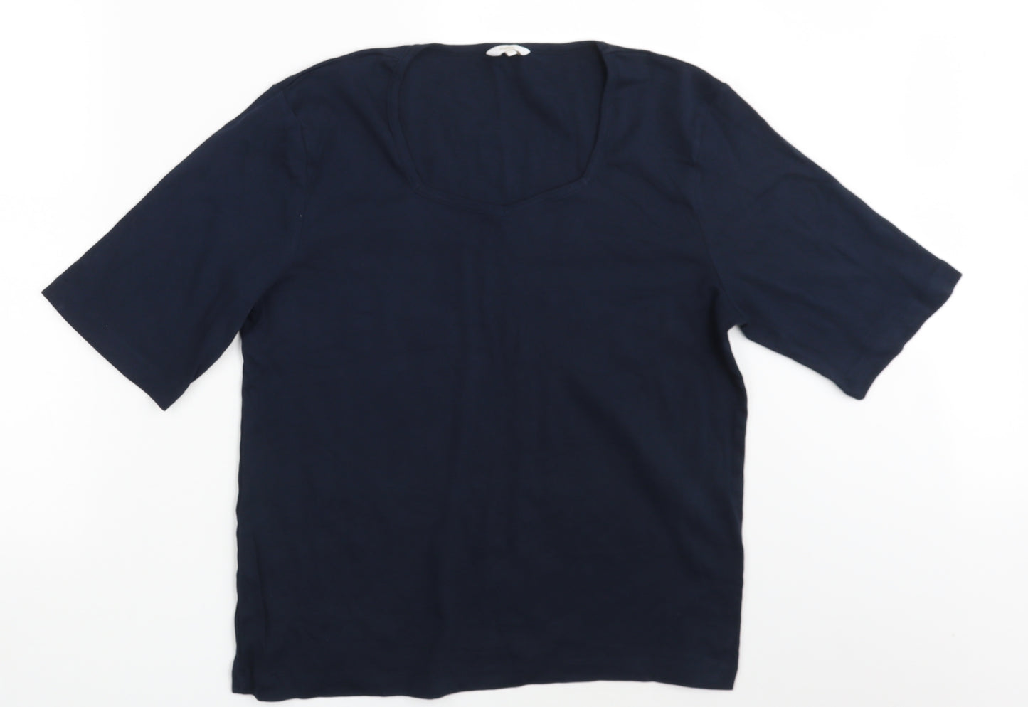 Cotton Traders Womens Blue   Basic T-Shirt Size 18