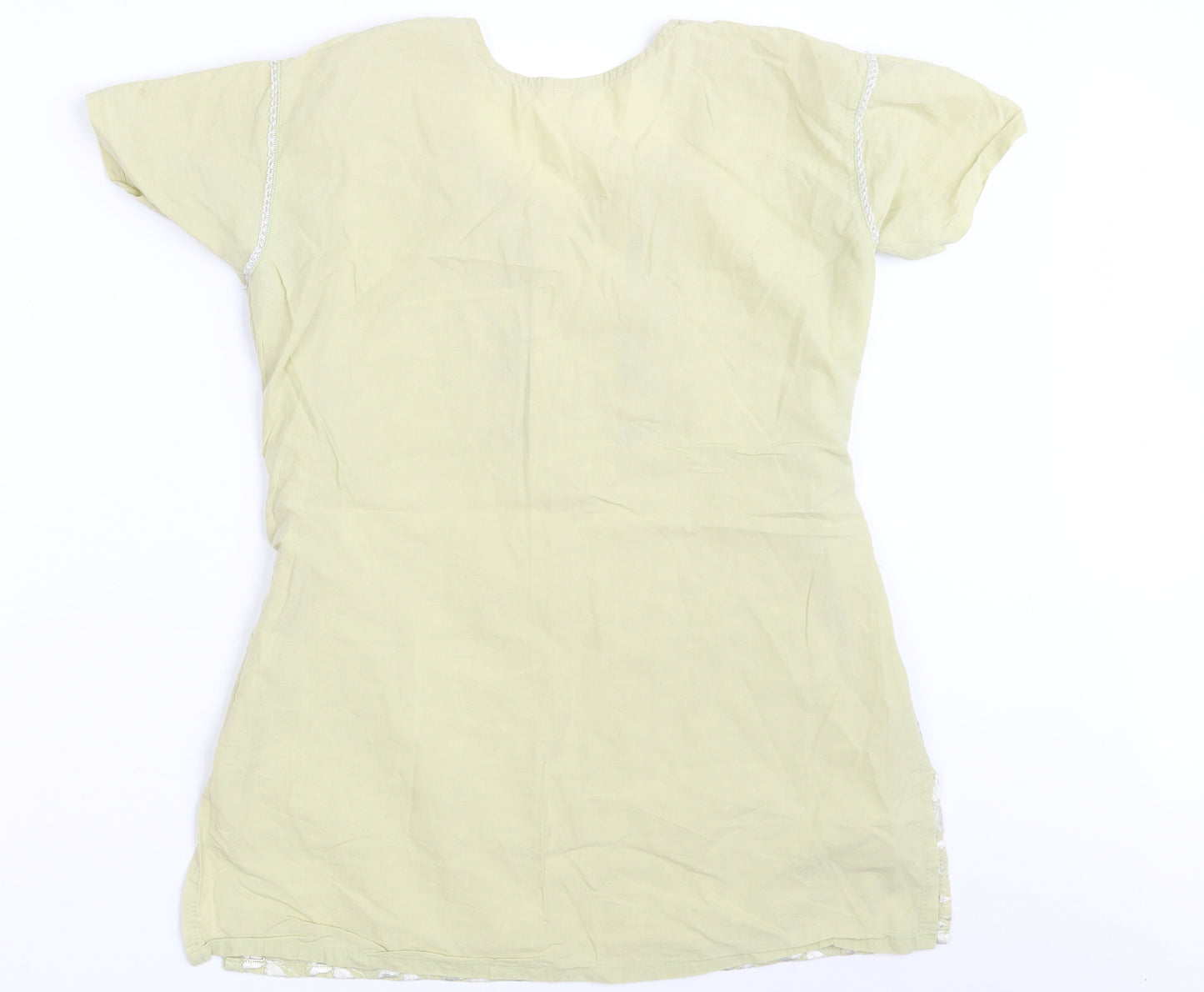 Preworn Womens Beige Floral  Basic Blouse One Size