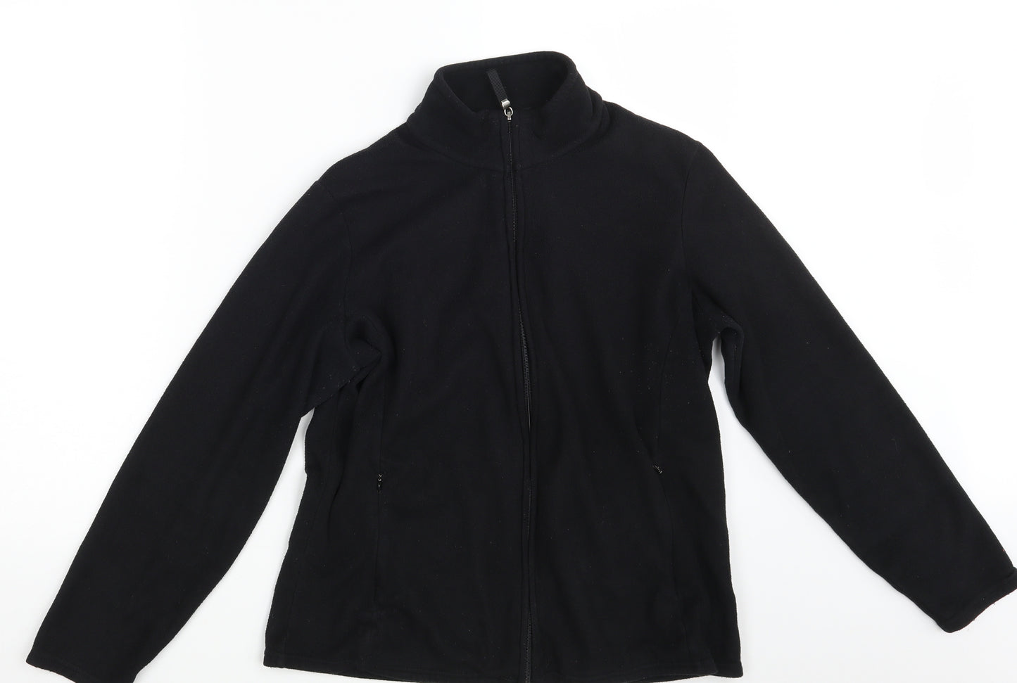 M&S Womens Black   Full Zip Jumper Size 16