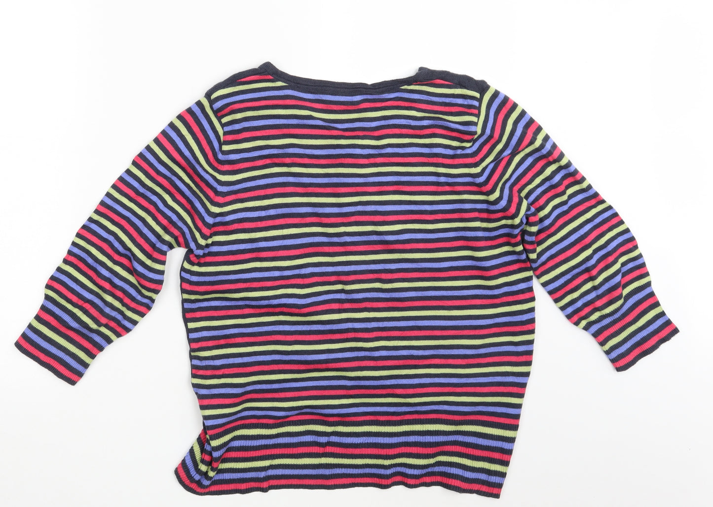 Per Una Womens Multicoloured Striped  Cardigan Jumper Size 14