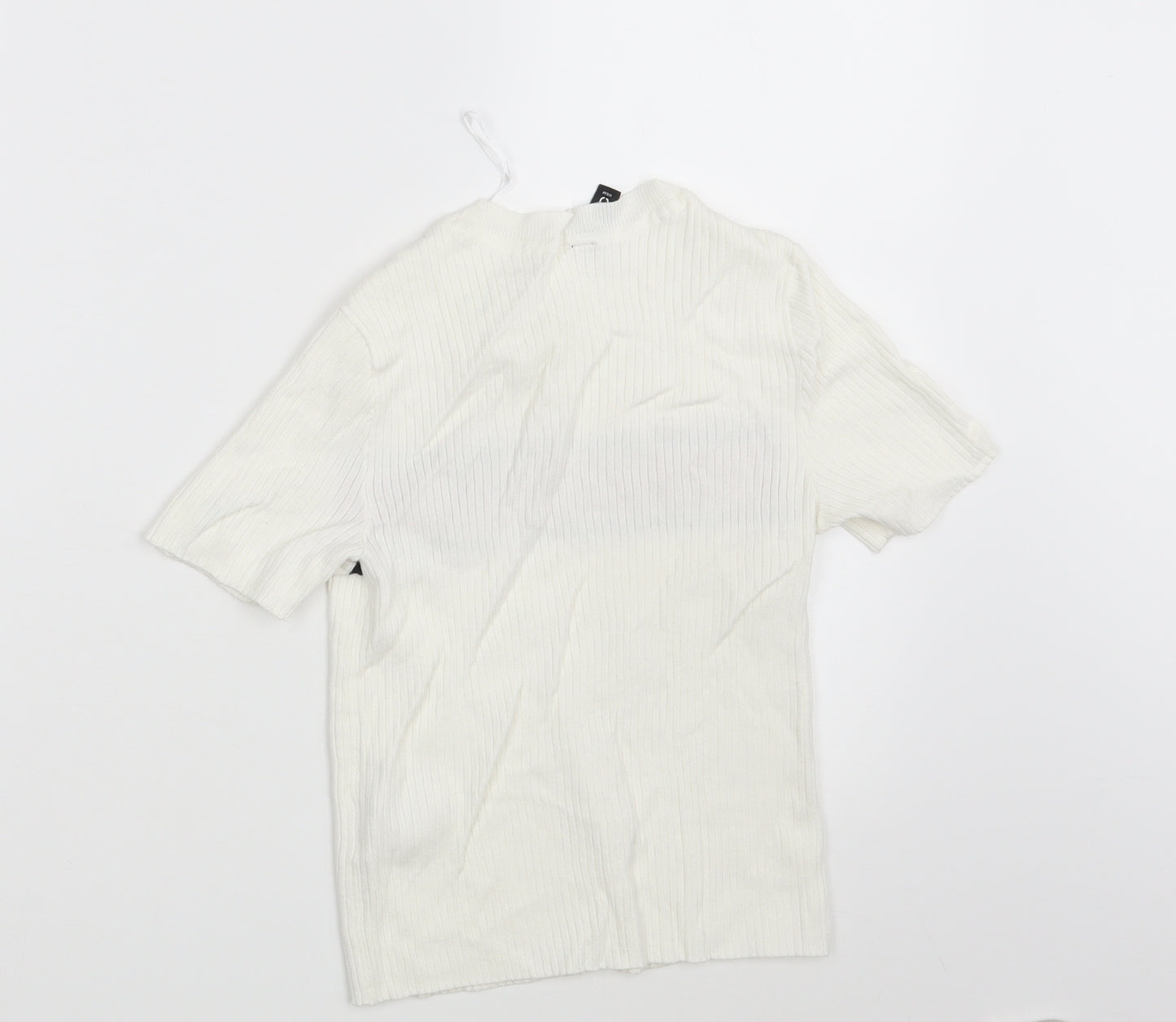 H&M Womens White Striped  Pullover Jumper Size S