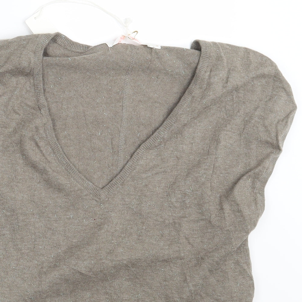 Virginie Castaway Womens Beige   Pullover Jumper Size S