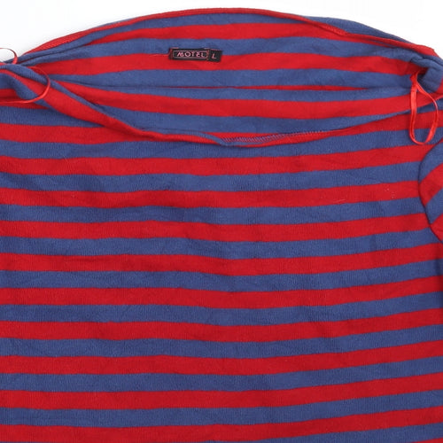 Motel Womens Multicoloured Striped  Pullover Sweatshirt Size L