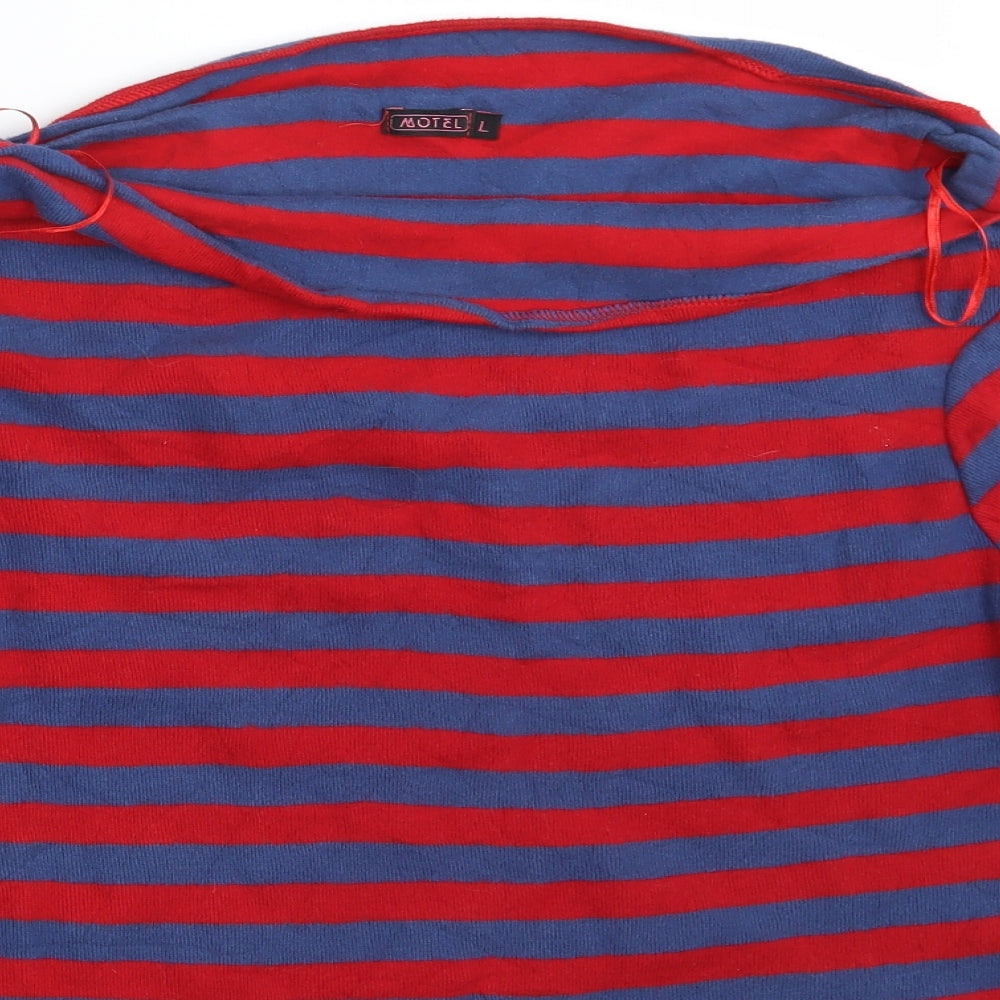 Motel Womens Multicoloured Striped  Pullover Sweatshirt Size L