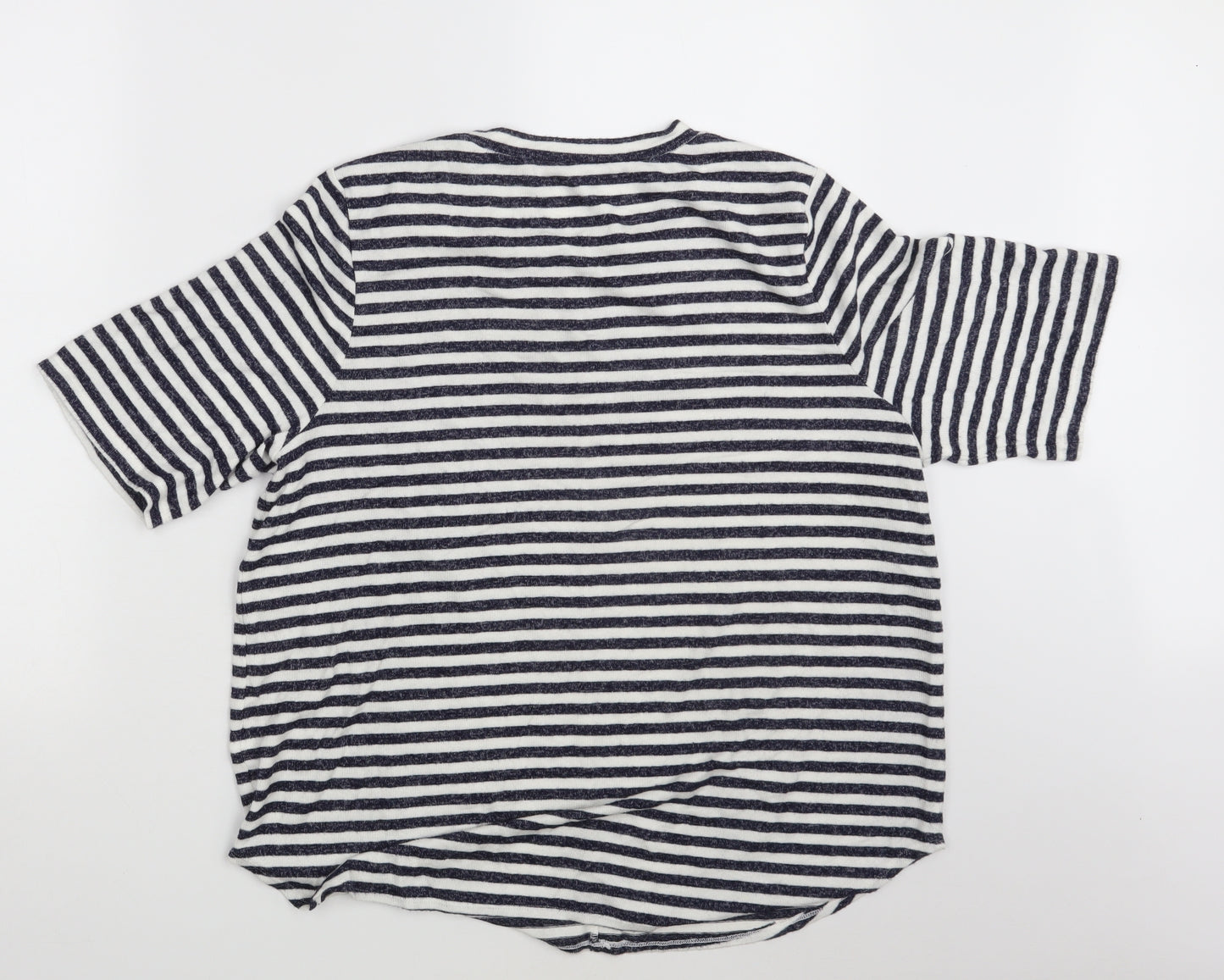 M&S Womens Black Striped  Pullover Sweatshirt Size 18