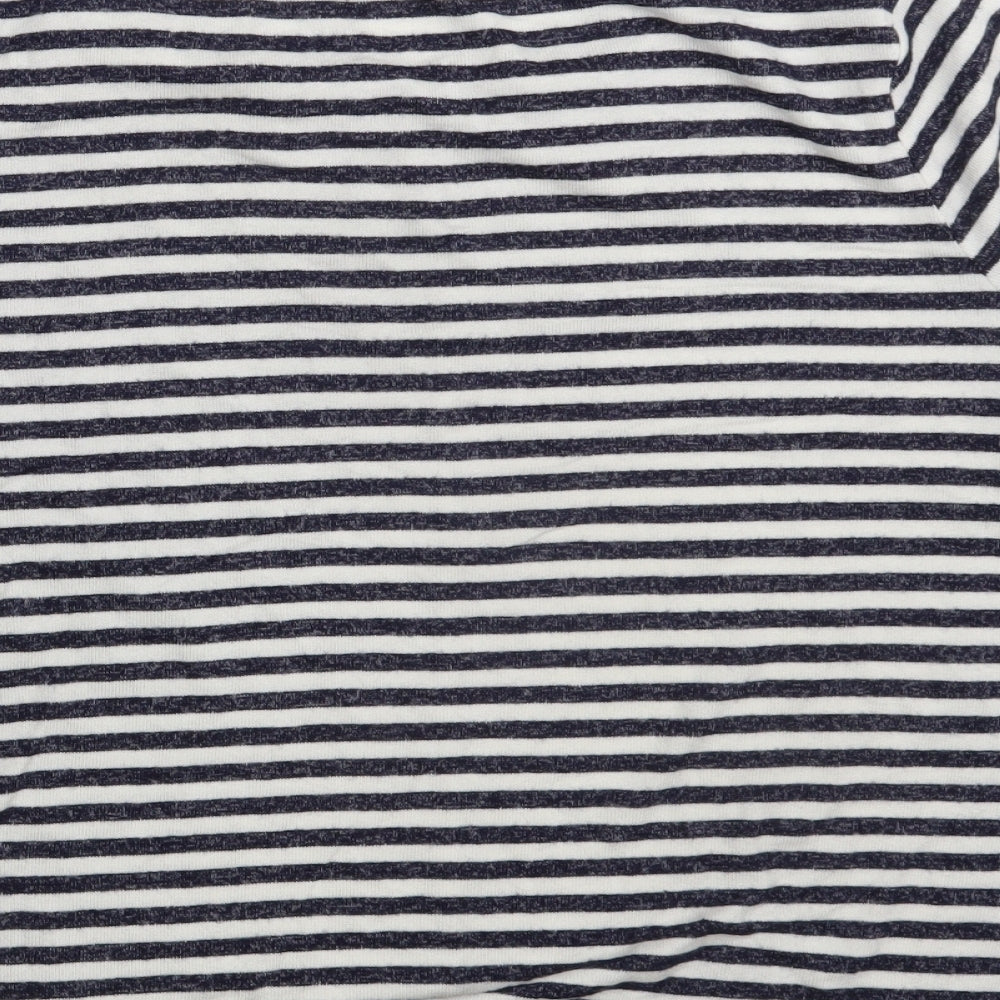 M&S Womens Black Striped  Pullover Sweatshirt Size 18