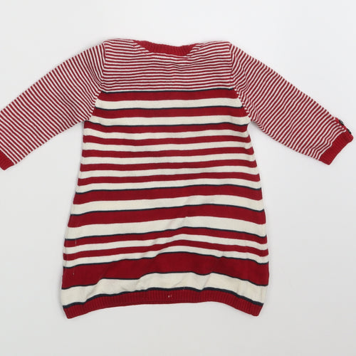 M&S Girls Multicoloured Striped  Pullover Jumper Size 3-6 Months