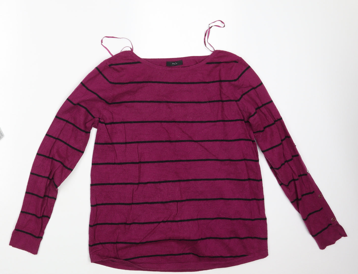 M&Co. Womens Purple Striped  Pullover Jumper Size 14
