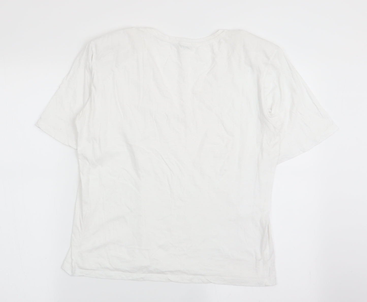 Stradivarius Womens White   Basic T-Shirt Size L