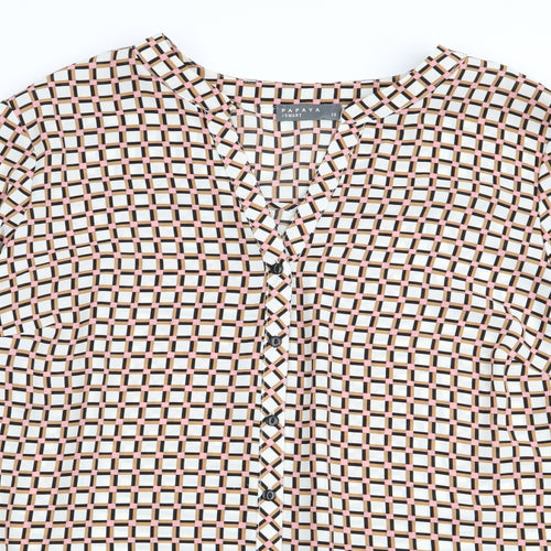 Papaya Womens Multicoloured Geometric  Basic Blouse Size 18