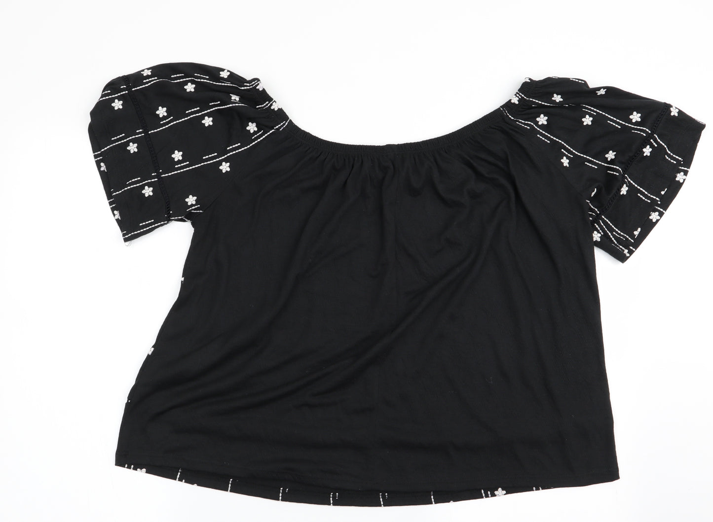 Asda George Womens Black Geometric  Basic Blouse Size 16