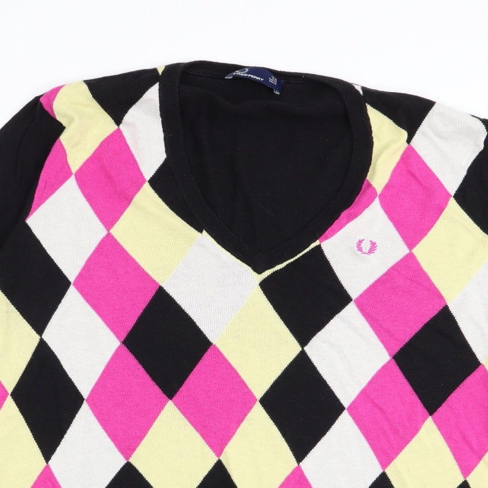 Fred Perry Womens Multicoloured Argyle/Diamond  Pullover Jumper Size 16