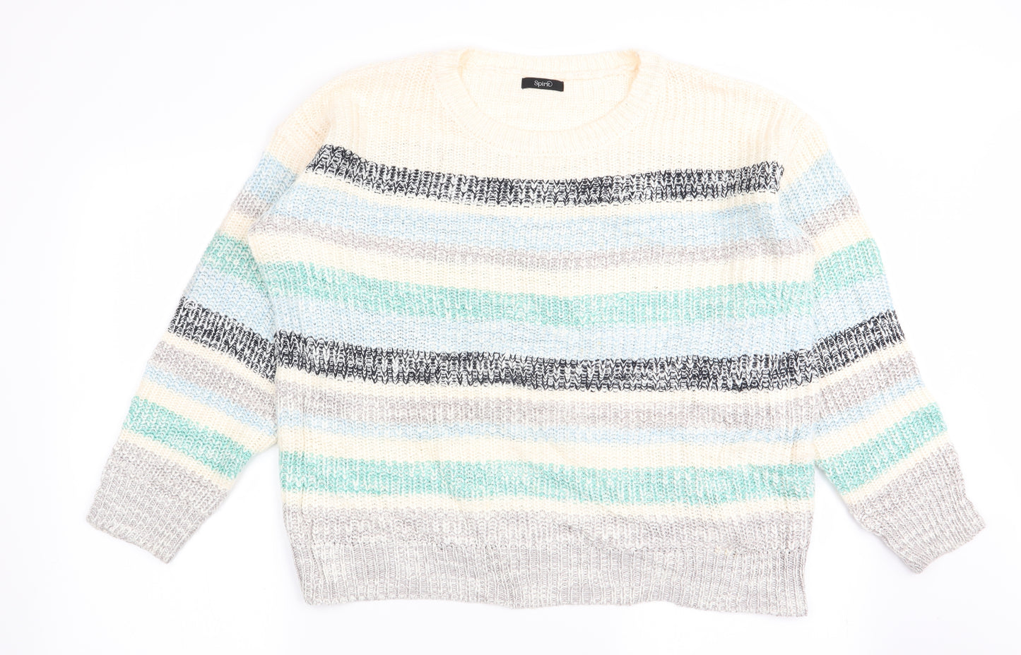 Spirit Womens Multicoloured Striped  Pullover Jumper Size 16