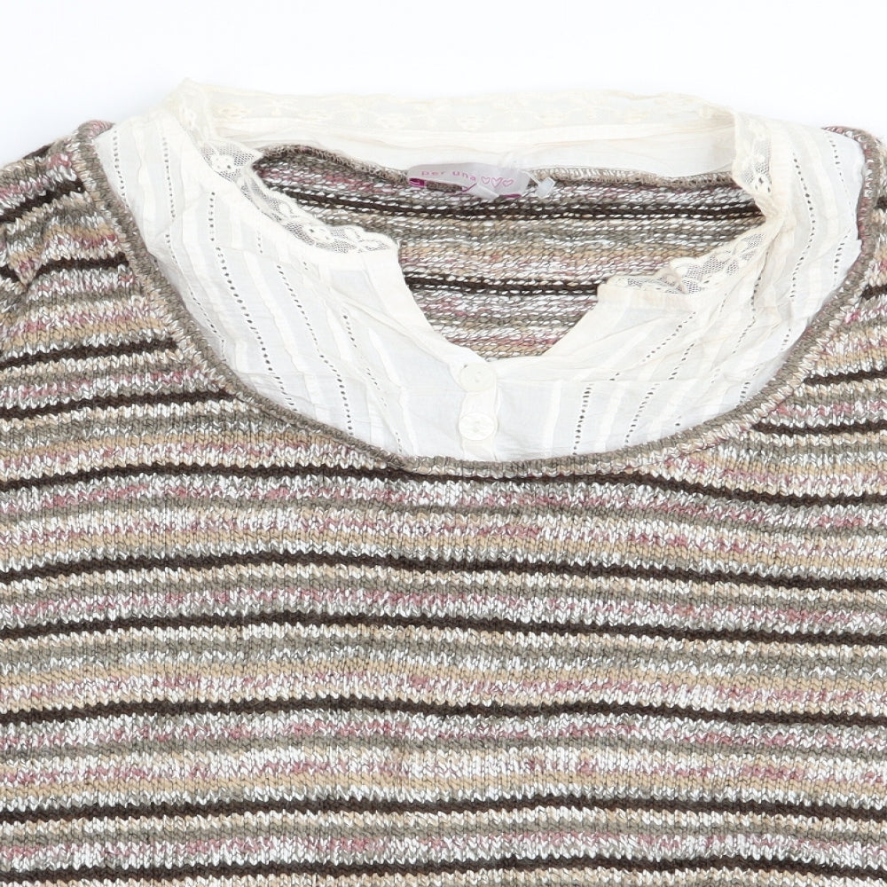 Per Una Womens Multicoloured Striped  Pullover Jumper Size L