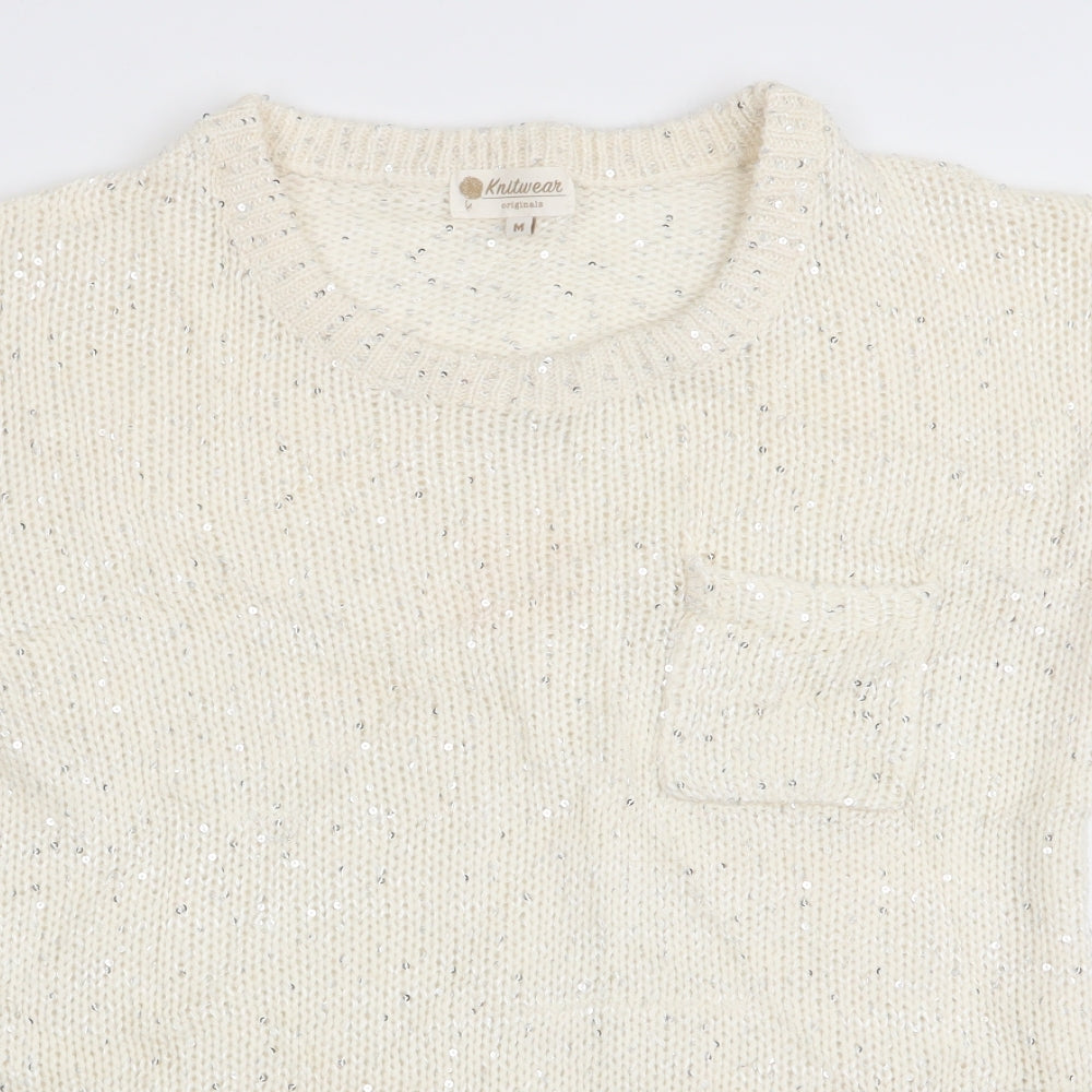 knitwear  Womens White   Basic T-Shirt Size M