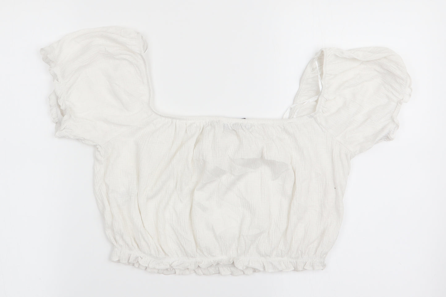 Primark Womens White   Basic Blouse Size 10  - crop top