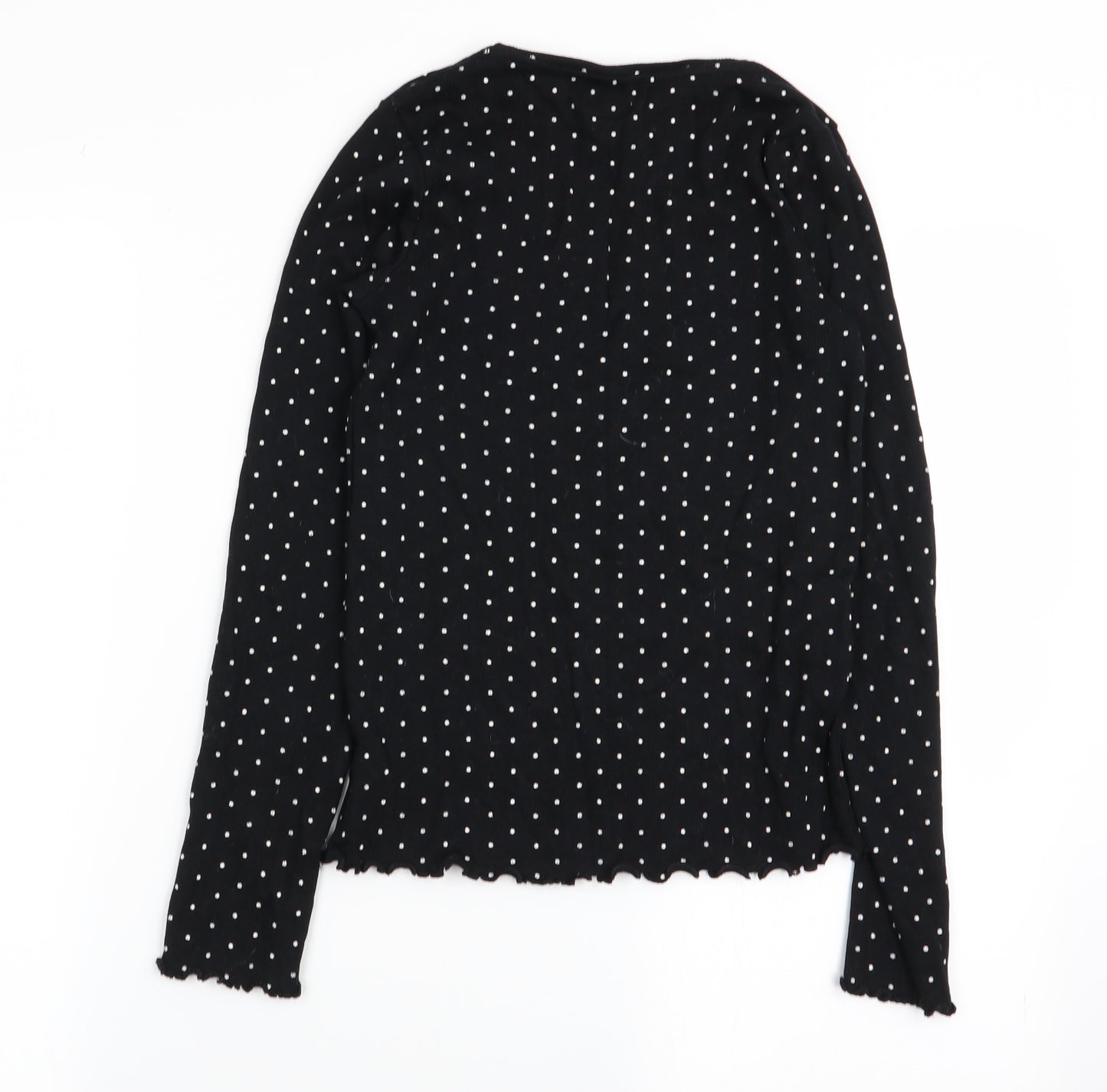 F&F Girls Black Polka Dot  Basic T-Shirt Size 12-13 Years
