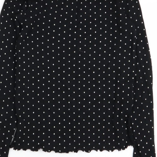 F&F Girls Black Polka Dot  Basic T-Shirt Size 12-13 Years