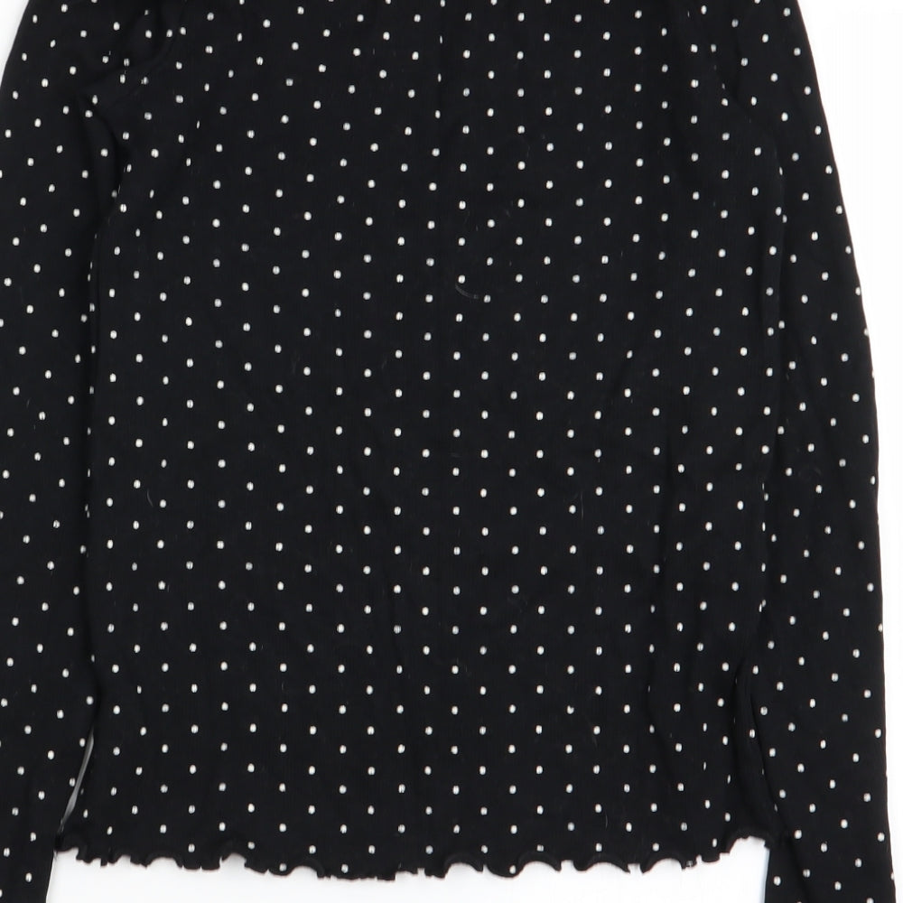 F&F Girls Black Polka Dot  Basic T-Shirt Size 12-13 Years