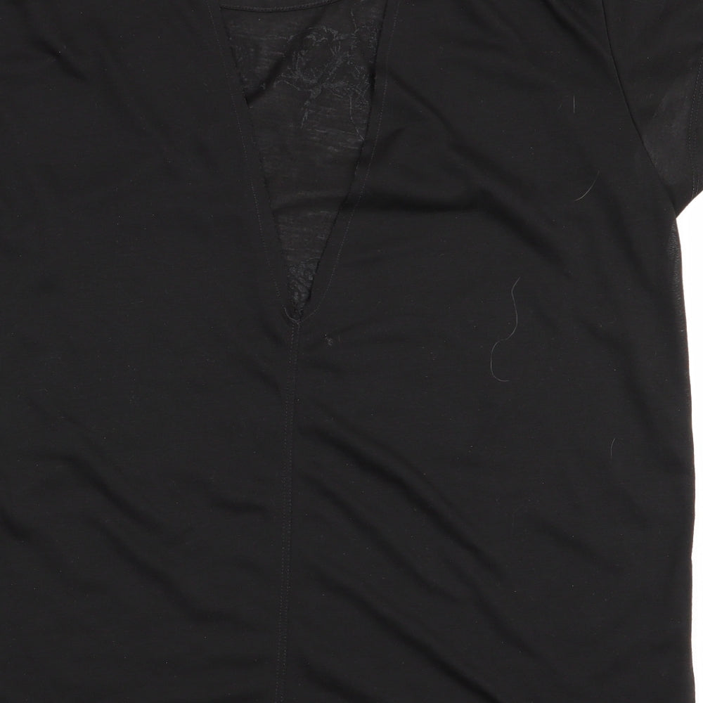 Divided by H&M Womens Black Geometric  Basic T-Shirt Size 10