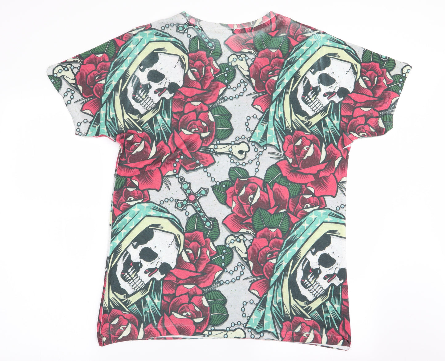 Preworn Womens Multicoloured Geometric  Basic T-Shirt Size M