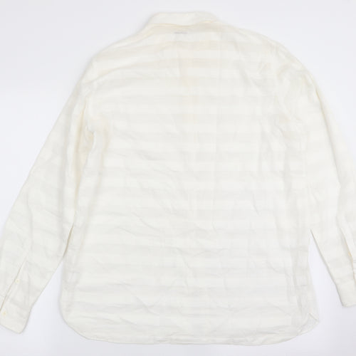 Gap Mens White Striped   Button-Up Size M