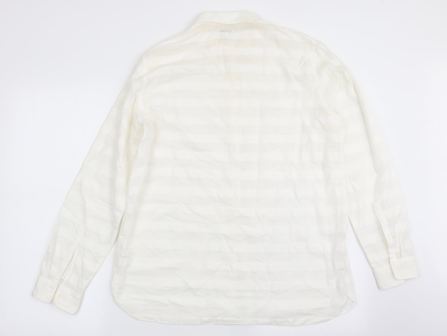 Gap Mens White Striped   Button-Up Size M