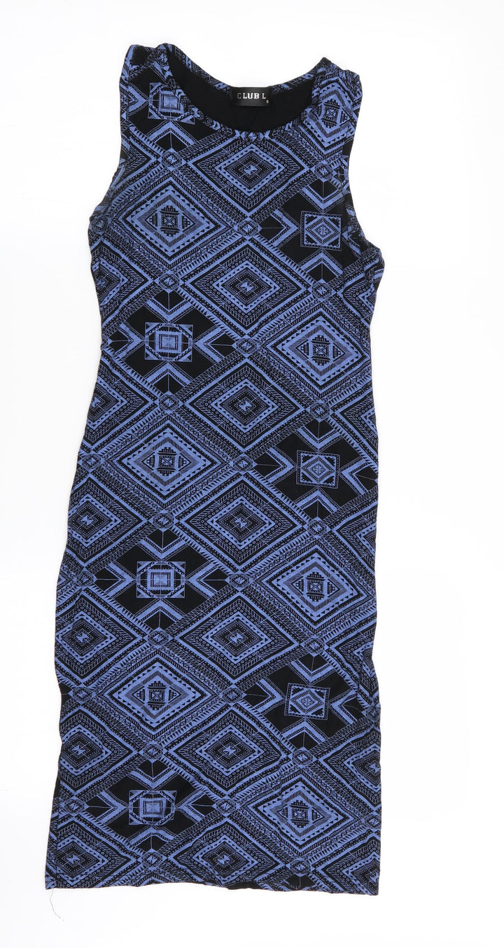 Club L Womens Multicoloured Geometric Pencil Dress Size 8
