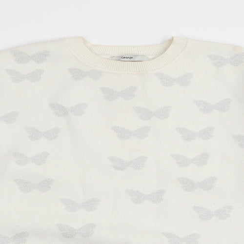 Asda George Womens White   Pullover Jumper Size 12