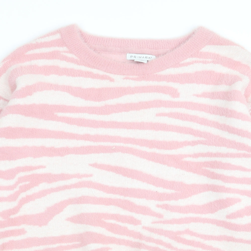 Primark Girls Multicoloured Animal Print  Pullover Jumper Size 11-12 Years
