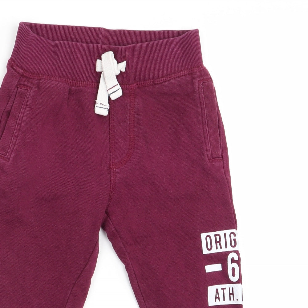 m Boys Red   Jogger Trousers Size 18-24 Months