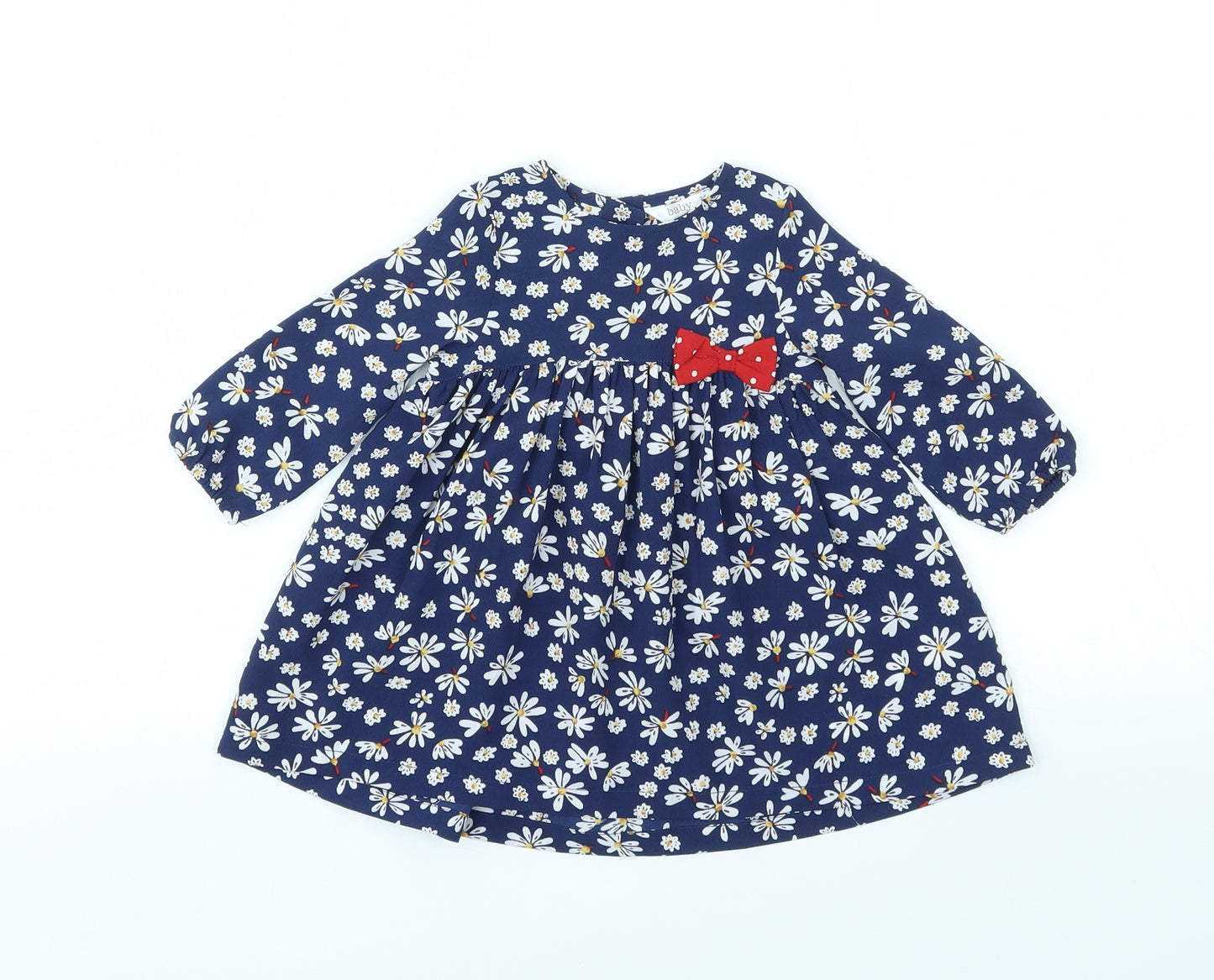 M&Co Girls Blue Floral  Fit & Flare  Size 3-6 Months