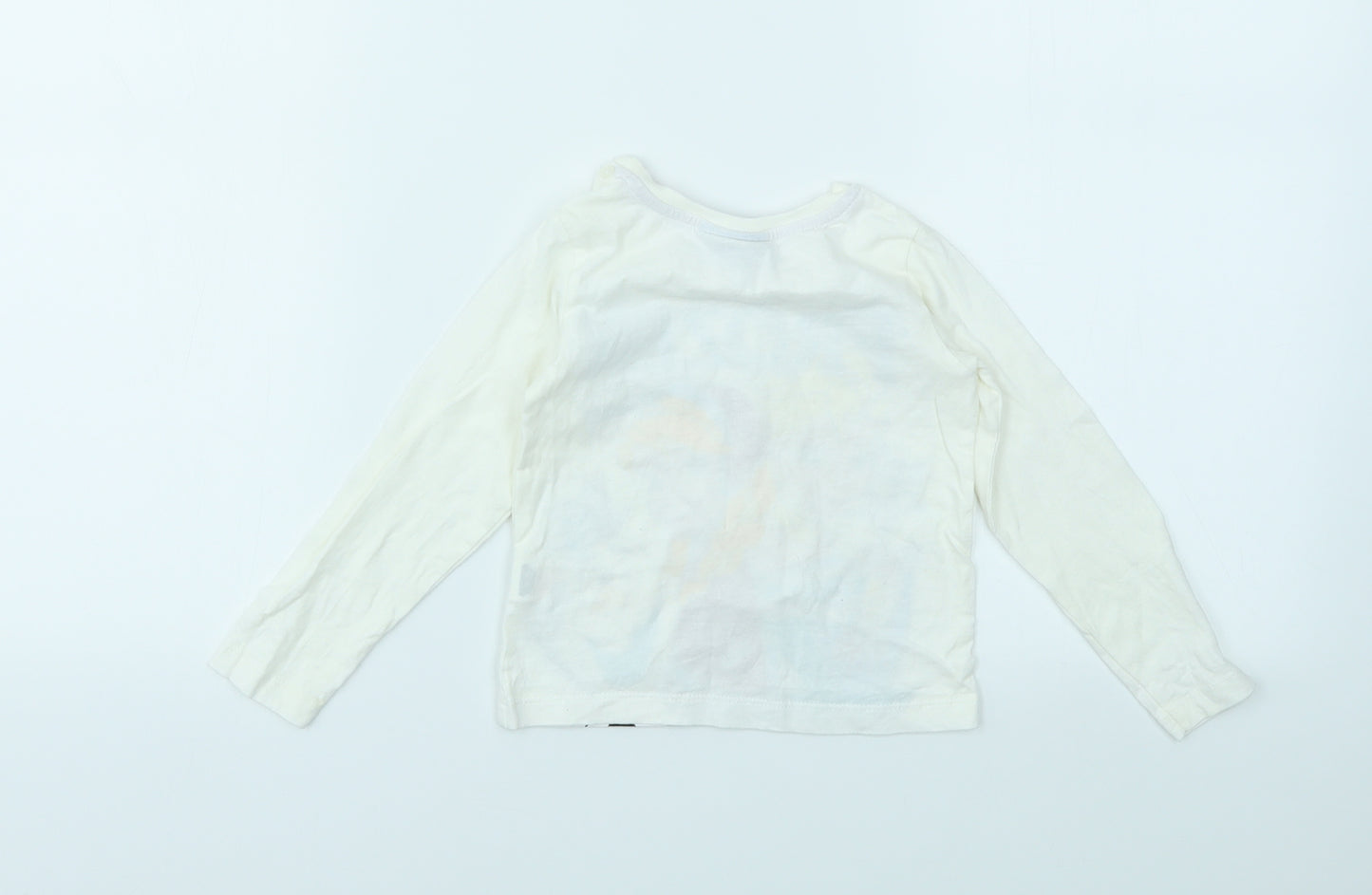 Young Dimension Girls White Geometric  Basic T-Shirt Size 18-24 Months