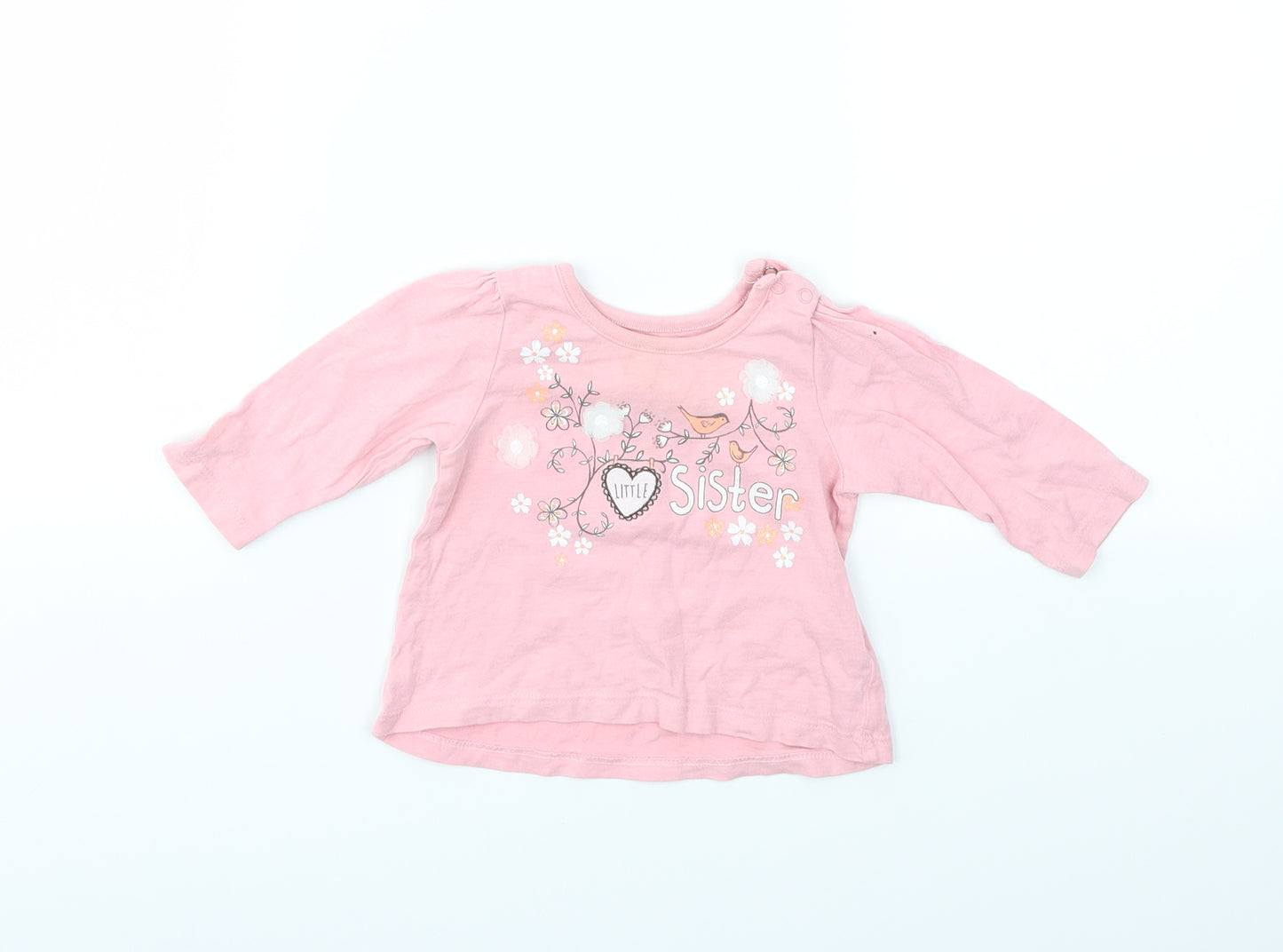 Nutmeg Girls Pink   Basic T-Shirt Size 3-6 Months