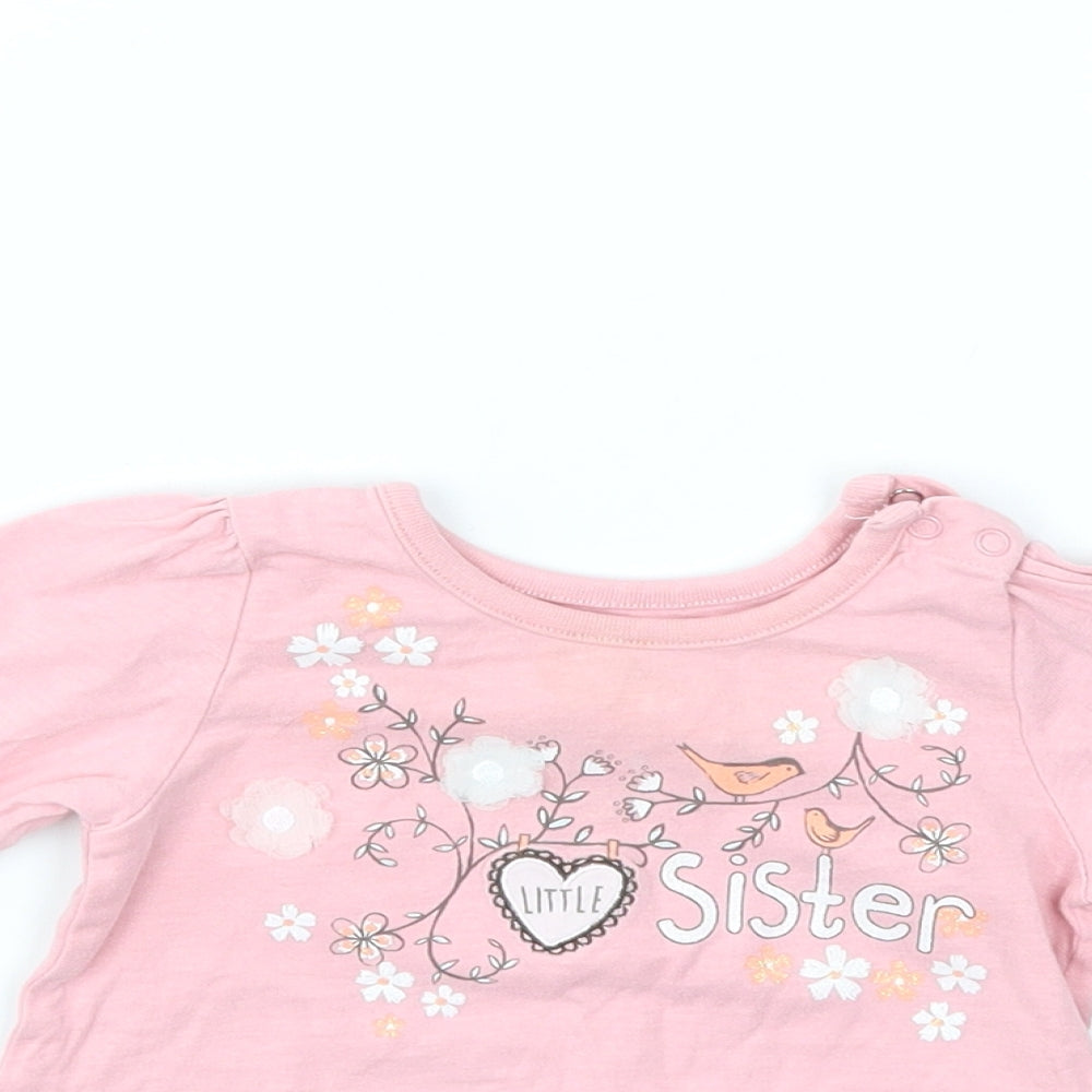 Nutmeg Girls Pink   Basic T-Shirt Size 3-6 Months