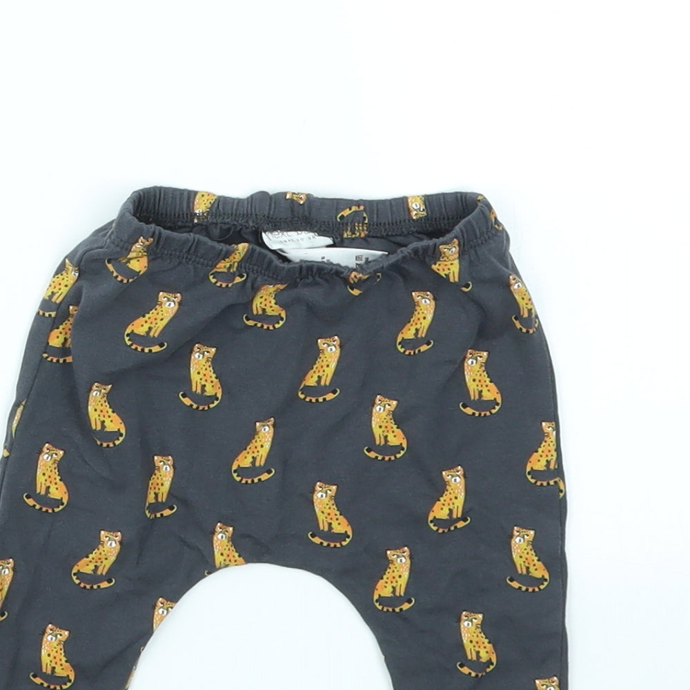NEXT Girls Grey Animal Print  Capri Trousers Size 3-6 Months