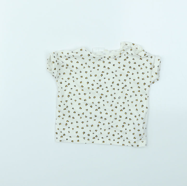 NEXT Girls Multicoloured Animal Print Basic T-Shirt Size 3-6 Months