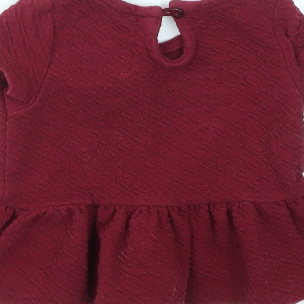 Young Dimension Girls Red   Basic T-Shirt Size 3-6 Months