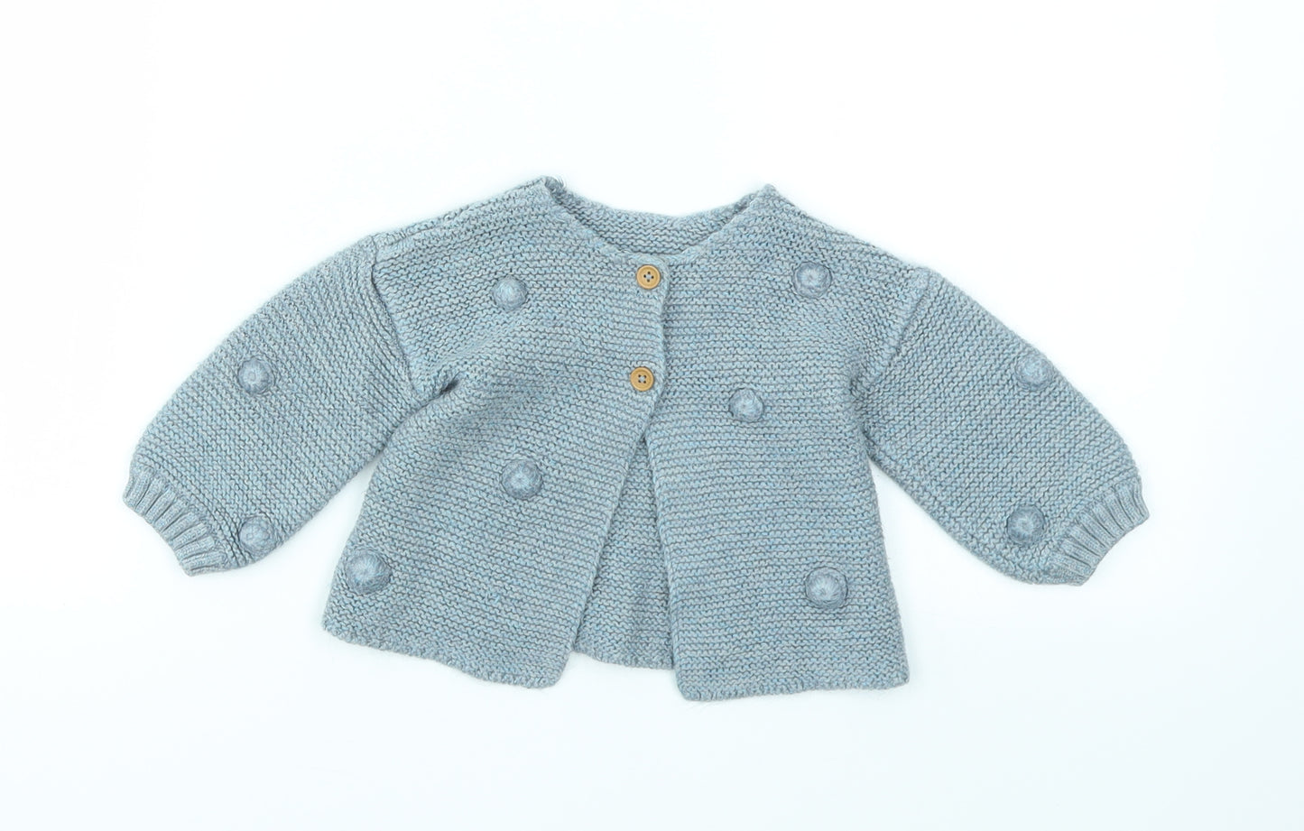 M&S Boys Blue   Cardigan Jumper Size 3-6 Months