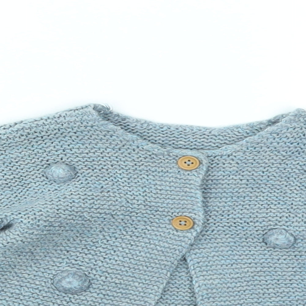M&S Boys Blue   Cardigan Jumper Size 3-6 Months