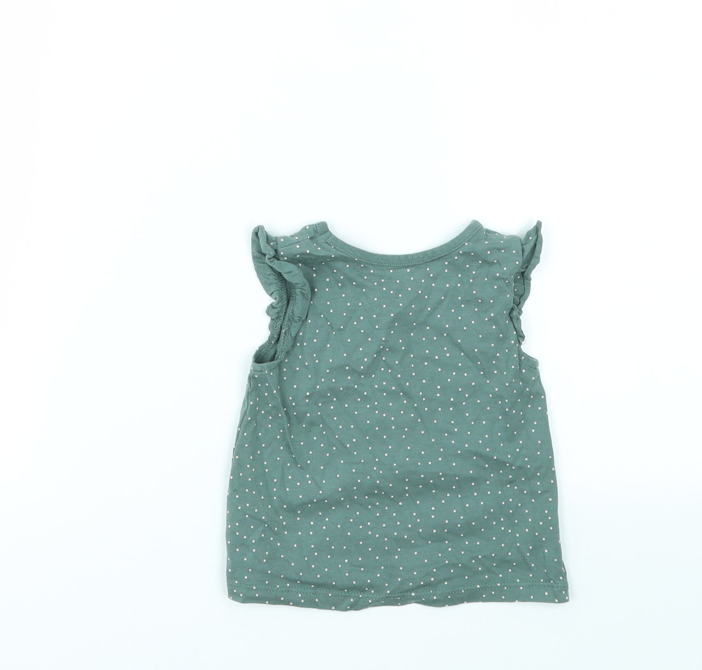 George Girls Green Spotted  Basic T-Shirt Size 3-4 Years
