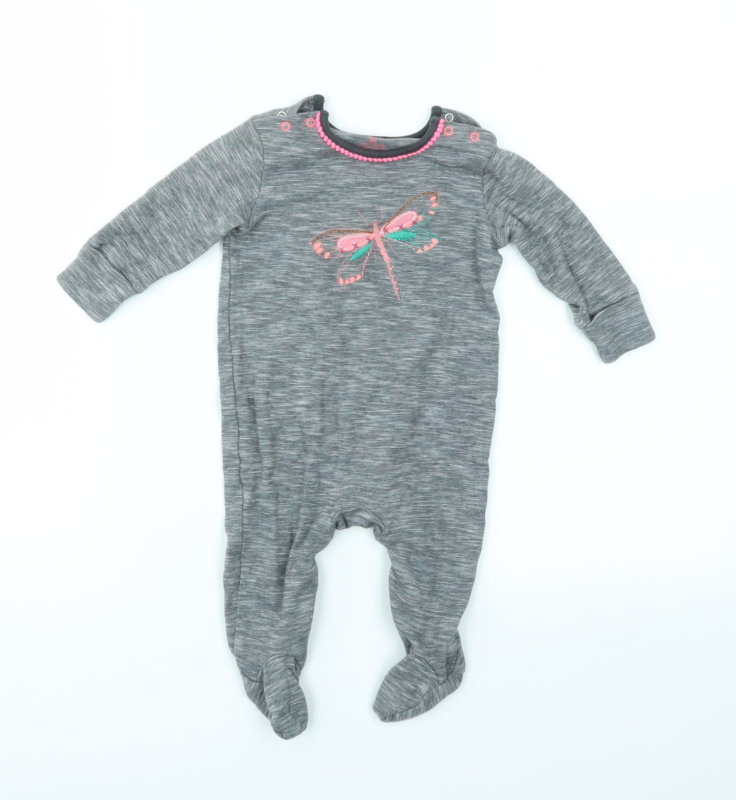 NEXT Girls Grey Animal Print  Babygrow One-Piece Size 3-6 Months