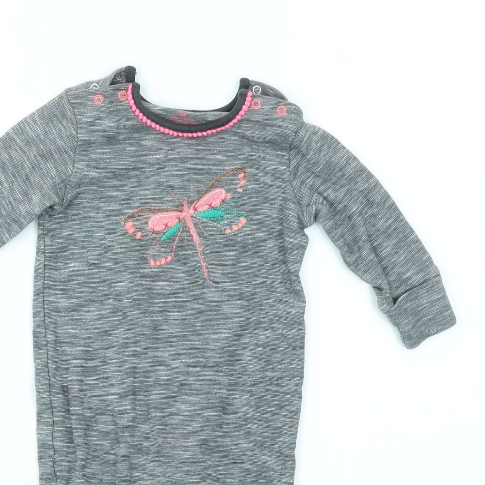 NEXT Girls Grey Animal Print  Babygrow One-Piece Size 3-6 Months