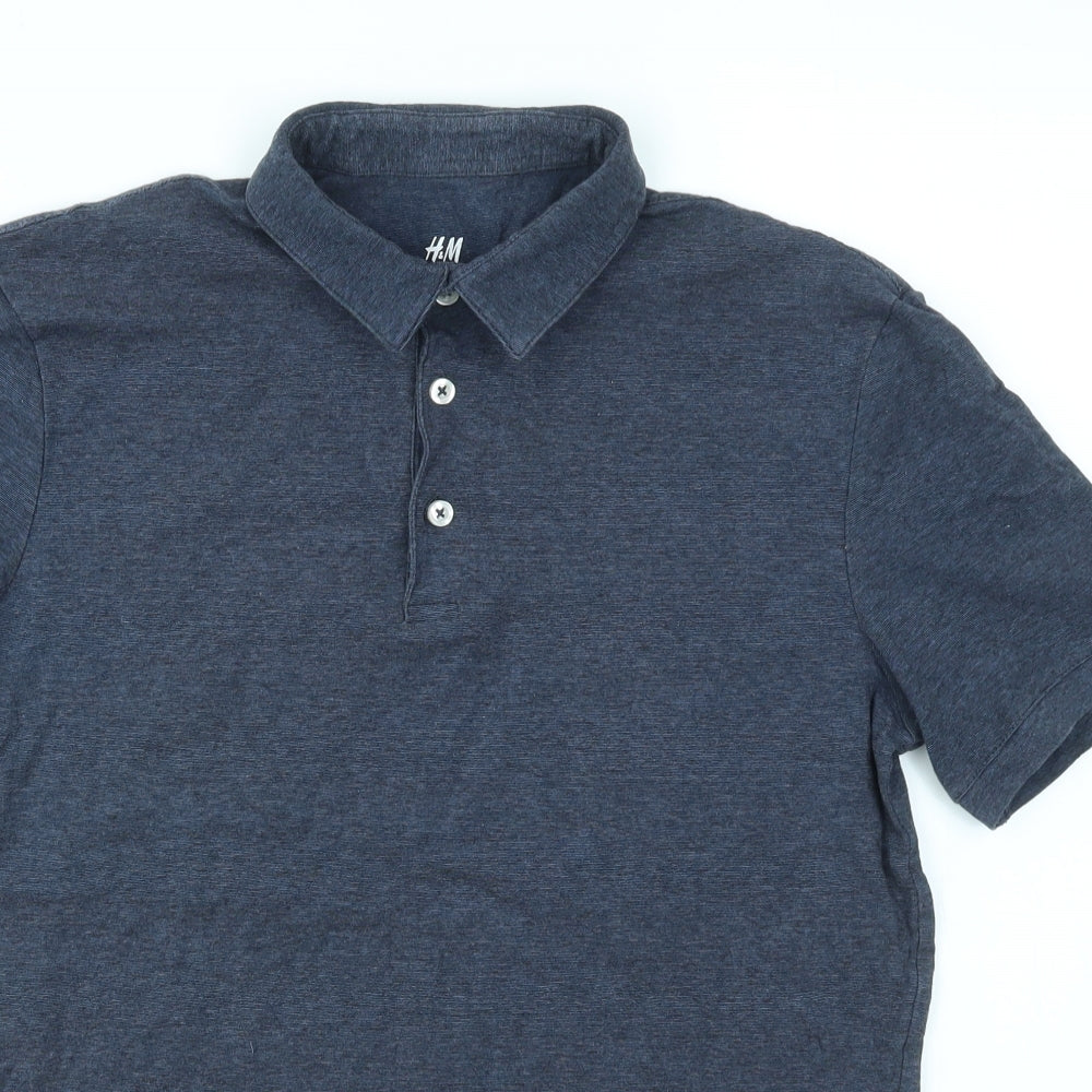 H&M Mens Blue    Polo Size S