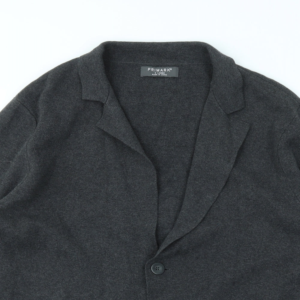 Primark Mens Grey   Cardigan Jumper Size XL
