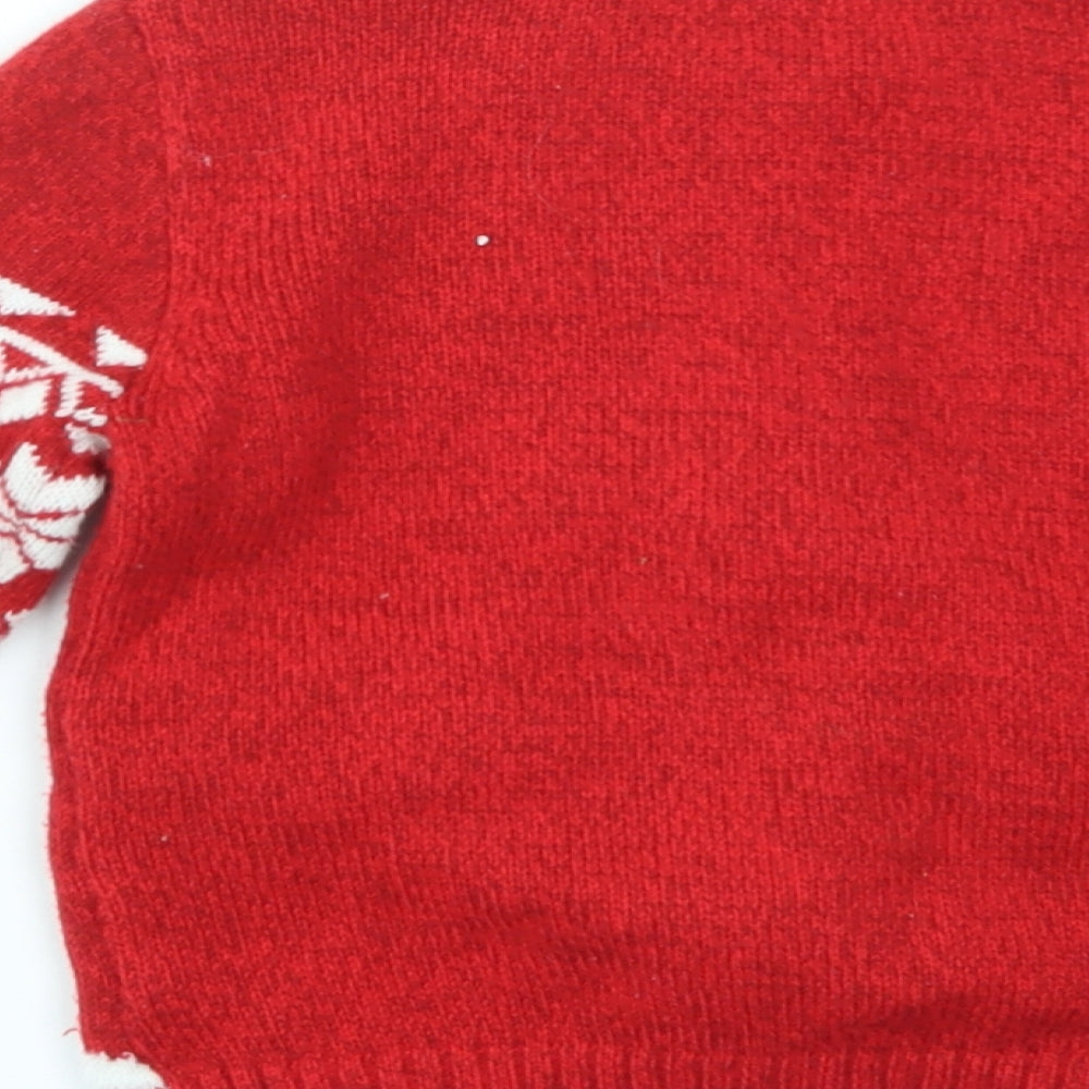 F&F Boys Red Animal Print  Pullover Jumper Size 4-5 Years