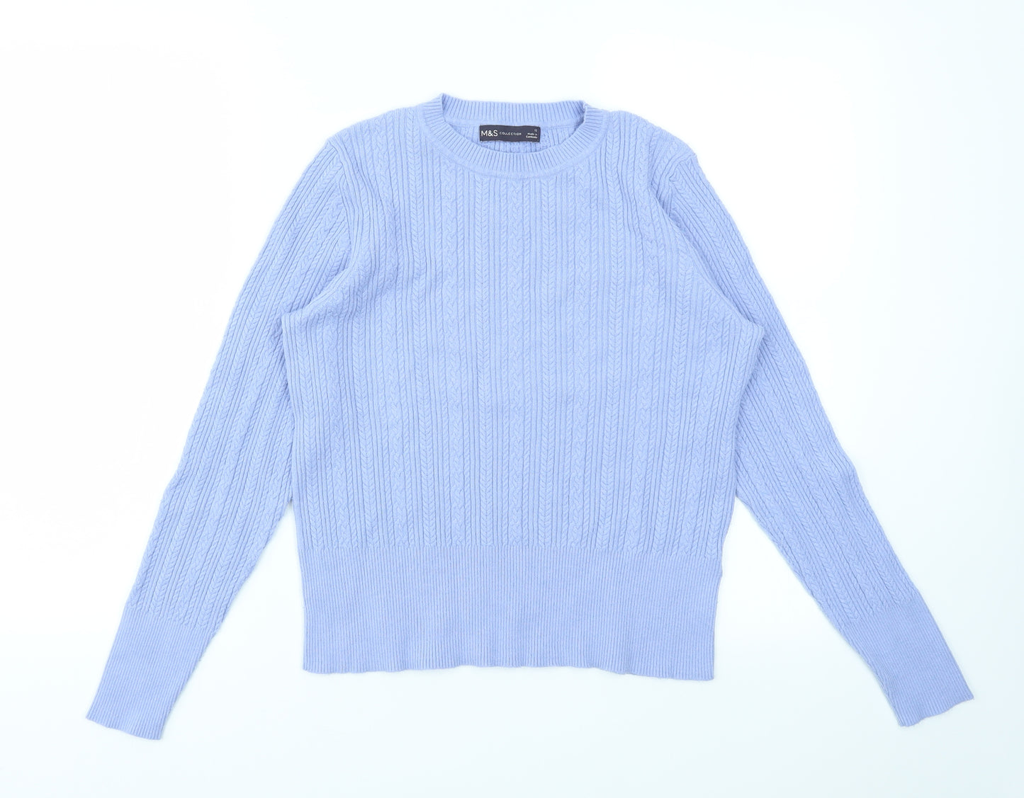M&S Womens Blue   Basic T-Shirt Size 12