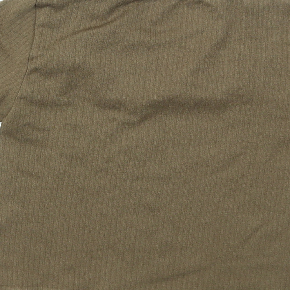 miss guided Womens Brown Houndstooth  Basic T-Shirt Size S